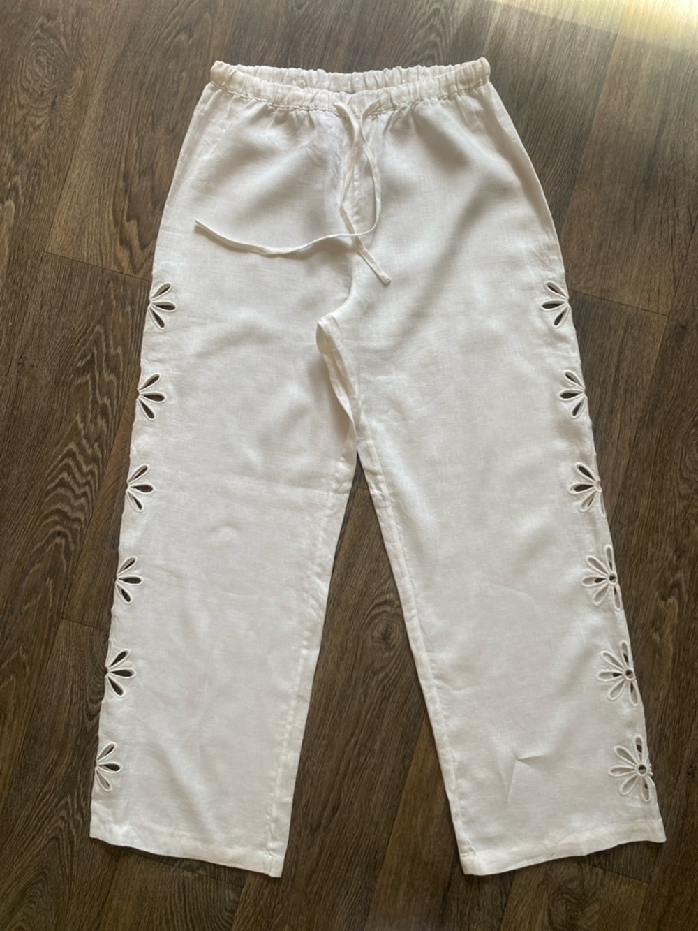 Rails Floral Cutout Linen Pants